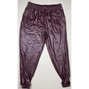 Hot Kiss Faux Leather Womens Pants Size XL Brown Stretchy Pull on